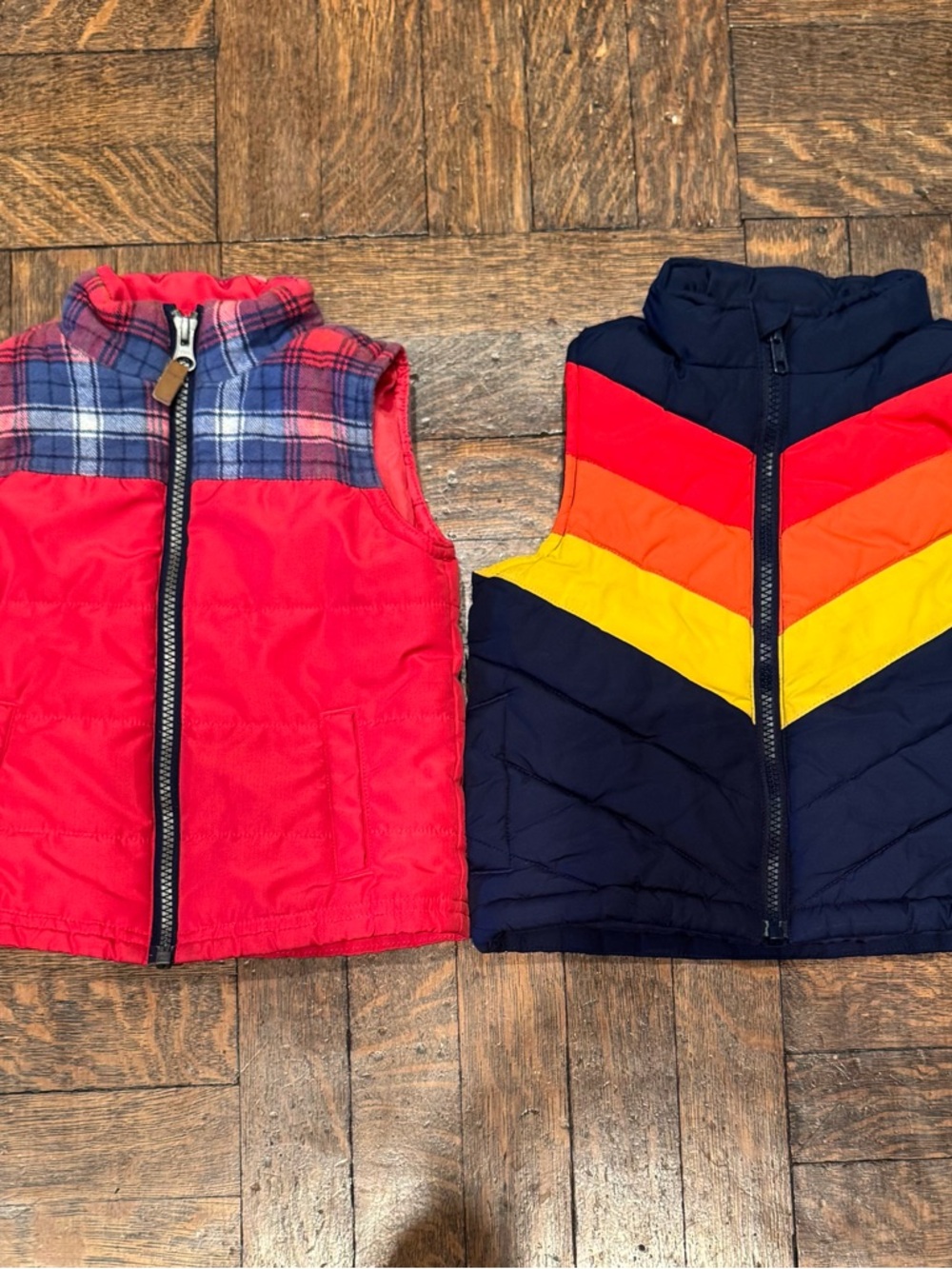 Janie and Jack Toddler Puffy Vest LOT, 2 Vests, Size 2T and 18 Months